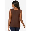 Jessica London Women's Plus Size Stretch Cotton Horseshoe Neck Tank - 3 of 4