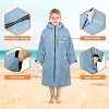 SUN CUBE Swim Parka Boy Girl, Unisex Kids Hooded Changing Robe with Warm Fleece Lining for Swimming, Surfing, Water Sports - 3 of 4