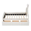 Whisen Velvet Platform Bed with Rabbit-Shaped Headboard, Drawers and Storage Pocket - image 4 of 4