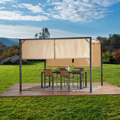 Wendy Beige and Black Steel Framed 10' x 10' Gazebo