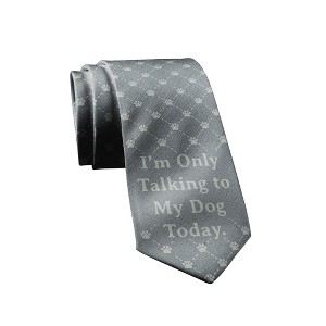 Crazy Dog T-Shirts I'm Only Talking to My Dog Today Necktie Novelty Ties for Men Dog Tie for Guys Funny Ties - 1 of 4