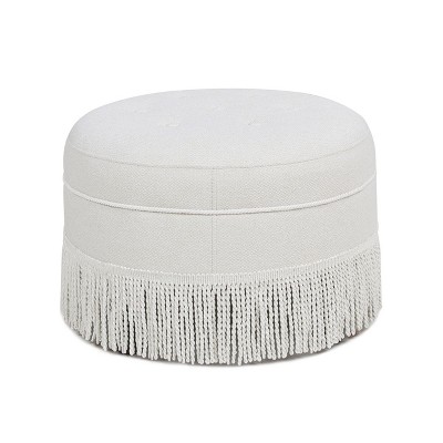 NicBex Modern 24" Round Ottoman Upholstered Footstools with Button Tufted Top for Bedroom and Living Room