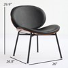 FONTOI Shell Chair with Comfortable Backrest, Oversized Single Side Chair for Bedroom Living Room, Black, 26.8"*29.9"*26" - 3 of 4