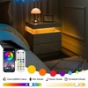 Nightstand LED Bedside Table Cabinet Lights Modern End Side with 2 Drawers for Bedroom (Grey Gold) - 4 of 4
