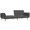 vidaXL 2-Seater Sofa Bed w/Pillows - Dark Gray Fabric Convertible Couch for Home Office/Living Room - 3 of 4