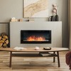 HOMCOM 1500W Electric Wall-Mounted Fireplace with Flame Effect, 7 Color Background Light - 2 of 4
