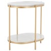 Dove End Table - White Faux Marble/Gold - Safavieh - 3 of 4