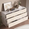 Modern White Chest of Drawers,7 Drawer Dresser with Gold Handles and Legs - 3 of 4