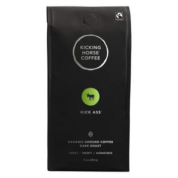 Kicking Horse Coffee Kick *** Dark Roast Fair Trade Certified Organic Ground Coffee - 10oz