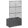 vidaXL Raised Bed Black Poly Rattan Medium Planters Planter - 3 of 4
