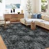 Washable Modern Abstract Plaid Rug, Low Pile Soft Non-Slip Floor Carpet for Living Room Bedroom Dining Office Nursery - 2 of 4
