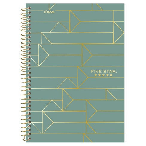 College Ruled Paper 100 Sheets 2 Subject Five Star Spiral Notebook 9-1/2" X 