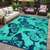 Lahome Back to College Series Monarch Butterfly Outdoor Plastic Straw Rug-Waterproof Reversible Mat for Patio, Backyard, Camping, RV Awning - 3 of 4