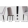 Grungis PU Leather Kitchen Chairs Set of 4,Upholstered Armless Dining Chairs with Curved Back and Black Metal Legs for Dining Room,Kitchen - 4 of 4