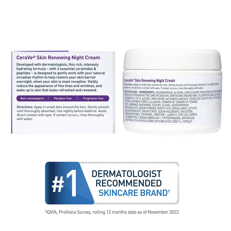 CeraVe Skin Renewing Night Cream Face Moisturizer - 1.7 fl oz, 5 of 18