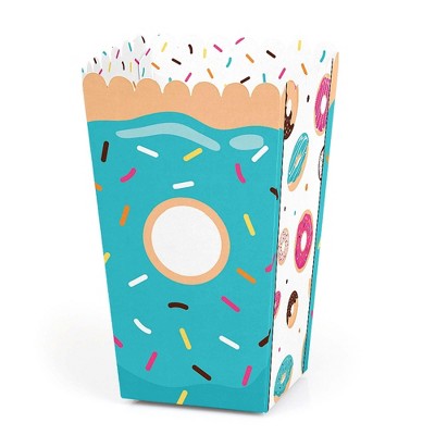 Big Dot of Happiness Donut Worry, Let's Party - Doughnut Party Favor Popcorn Treat Boxes - Set of 12