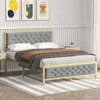 Full Size Bed Frame, Velvet Upholstered Platform Bed with Button Tufted Headboard, Heavy Duty Metal Mattress Foundation No Box Spring Required - 2 of 4