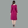 24seven Comfort Apparel Womens Long Sleeve Midi Length Fit N Flare Pocket Dress - 2 of 4