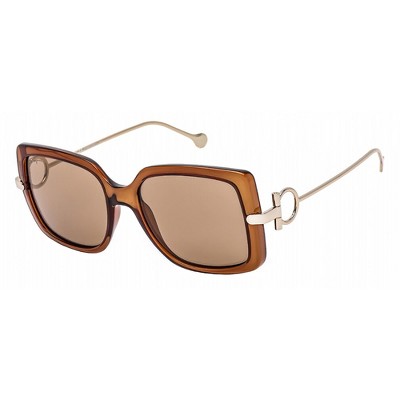 Salvatore Ferragamo SF 913S 210 Womens Square Sunglasses Brown 55mm