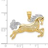 Black Bow Jewelry 14k Yellow Gold and White Rhodium Two Tone Filigree Horse Pendant - 4 of 4
