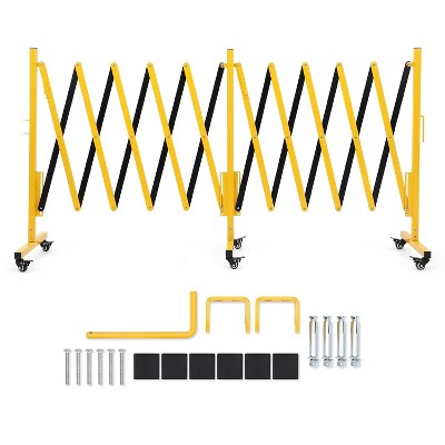 Metal Expandable Barricade, Folding Security Gate, Retractable Driveway Gate, Folding Safety Barricade, Yellow