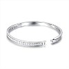 925 Sterling Silver Tennis Bangle, Cubic Zirconia Cuff Bracelet with Classic CZ Line Design for Women - 3 of 4