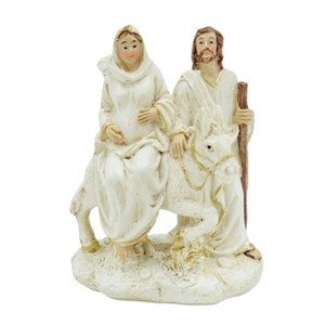 Transpac Small Resin Pregnant Mary on Donkey Decorative Nativity Scene Figurine Multicolor Tabletop Christmas Decor - 1 of 1
