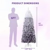 6FT Purple Gradient Pencil Christmas Tree – Prelit with 100 Dual Color LEDs, Snow Flocked, 320 Branch Tips,Metal Stand - 2 of 4