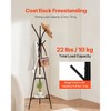 VEVOR Coat Rack, Freestanding Coats Rack Stand with 2 Shelves & 6 Hooks, Free Standing Hall Coat Tree for Entryway, Bedroom, Living Room, Black - 3 of 4