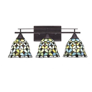 Toltec Lighting Uptowne 3 - Light Vanity in  Dark Granite with 7" Crescent Art Glass Shade - 1 of 1