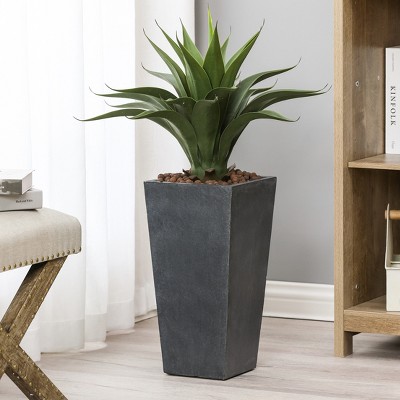 Modern Square Tapered Outdoor-Indoor Planter in Sleek Gray