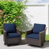 UPTION Outdoor Rattan Swivel Rocking Chair With Cushions - 3 of 4