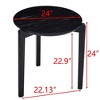 Round Coffee Table End Table Cocktail Table Sofa Table Side Table Accent Table Center Table with Imitation Marble Top, White/Black/Gray-ModernLuxe - 3 of 4