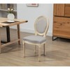 Nordlys Set of 2 Wooden Chairs with Fabric Seats Classic Style Dining Room - 2 of 4