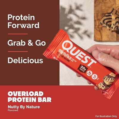 Quest Nutrition Gluten-Free Nutty by Nature Overload Protein Bars - 20g Protein - 26.24oz/12ct