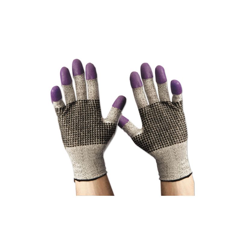 KleenGuard G60 Purple Nitrile Gloves, 230 mm Length, Medium/Size 8, Black/White, Pair, 5 of 8
