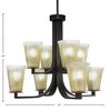 Toltec Lighting Apollo 8 - Light Chandelier in  Dark Granite with 5" Square Amber Crystal Shade - 2 of 2