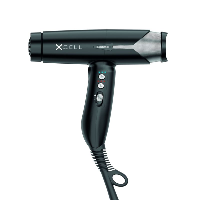 GAMMA+ XCell Professional Hair Dryer Digital Motor Ultra-Lightweight Ionic Technology, Matte Black, 1 of 9
