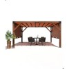 12'X 14' Cedar Wood Pergola with Solid Structure, Retractable Shade Canopy, Patio Pergola for Backyard - 2 of 4