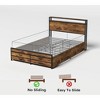 Ridstar 81.49 in. W Full-Size Metal Platform Bed Frame with 8 Storage Drawers & Headboard-Brown - 3 of 4