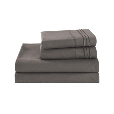 Marcielo 3/4 Pcs Soft Solid & Embroidery Bed Sheets Set