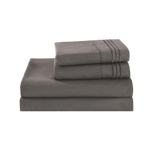 Marcielo 3/4 Pcs Soft Solid & Embroidery Bed Sheets Set - 1 of 4