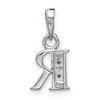 Black Bow Jewelry The Chloe Mini Diamond Accent Initial R Pendant in 14k White Gold - 3 of 4