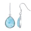 Caribbean Treasures Sterling Silver Teardrop Larimar Earrings - Blue - 2 of 3