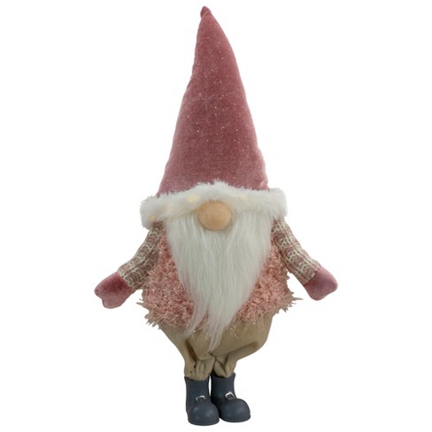 Northlight 16&quot; Mauve Standing Boy LED Lighted Christmas Gnome Figure : Target