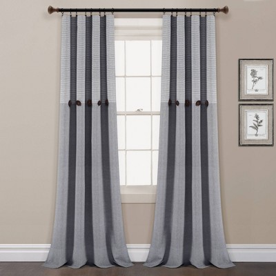 Cotton Linen Farmhouse Curtains Rustic Button Boho Curtains for Bedroom Rod  Pock