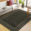 Washable Bordered Geometric Rug Non Slip Low Pile Rug Soft Contemporary Floor Cover Foldable Indoor Carpet for Living Room Bedroom Playroom Nursery - 2 of 4