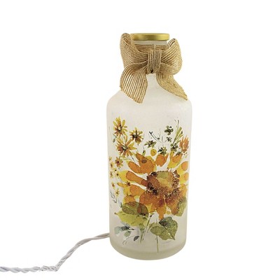 Stony Creek 8.0 Inch Sunflower Pre-Lit Bottle Autumn Fall Flowers Novelty Sculpture Lights