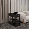 Lyngins Retro Narrow Side Table with Storage, 180° Open Storage Cabinet & Bottom Shelf, Flip Over Design End Table for Living Room, Bedroom Nightstand - 3 of 4