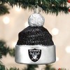 Old World Christmas Blown Glass Ornament for Christmas Tree, Las Vegas Raiders Beanie - 2 of 3
